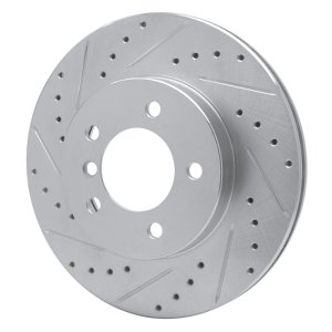 BMW 325CI Brake Rotor (1) - Front Left - R1 Concepts - Drilled & Slotted - Silver - `99-`08